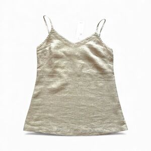 NWT Eileen Fisher Twinkle Organic Linen Tank Natural VNK Cami XXS